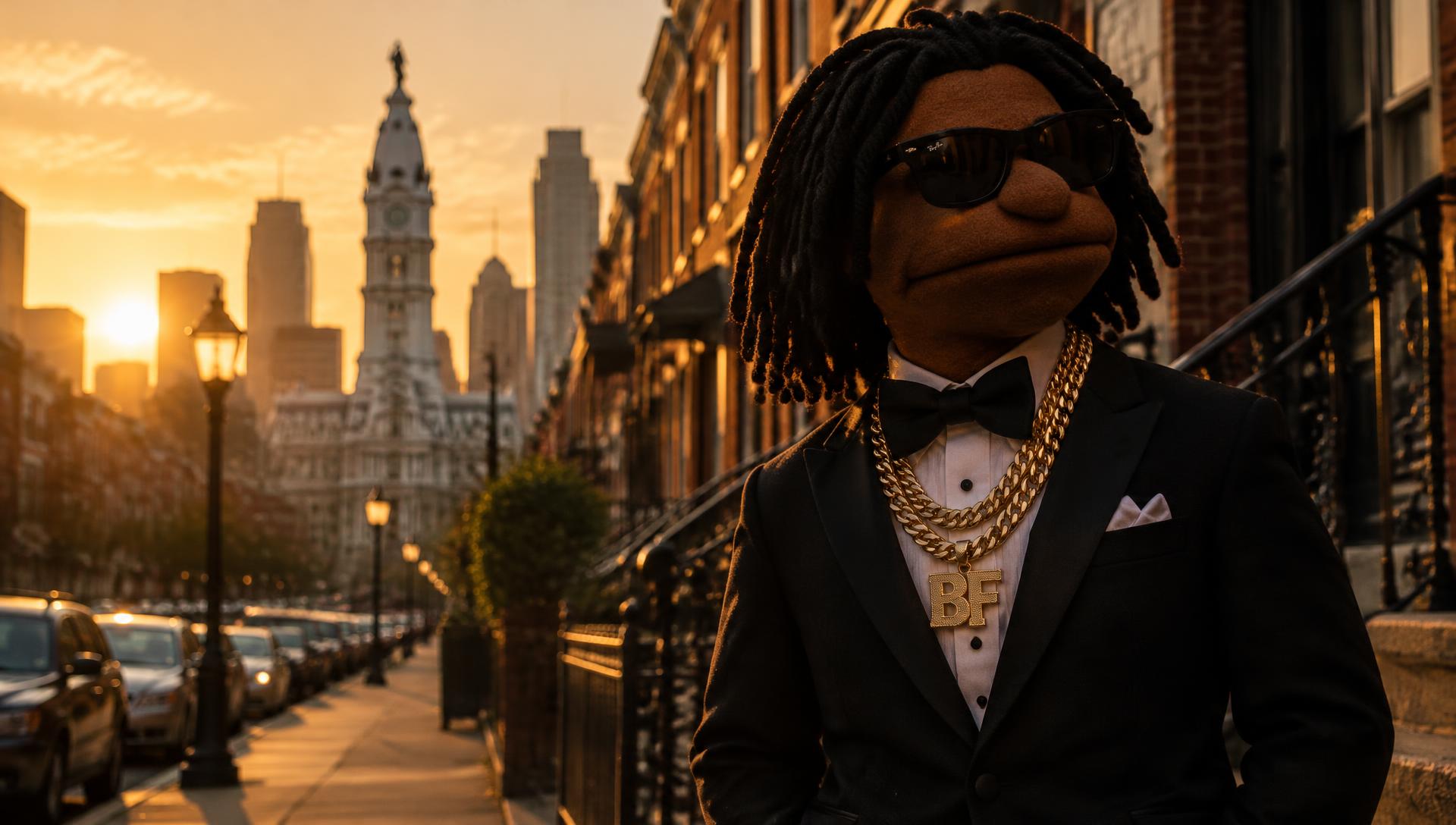 Black Friday on a Philadelphia street at golden hour